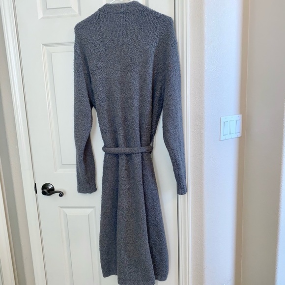 SKIMS Cozy knit soft warm long robe in Smoke - Picture 7 of 9